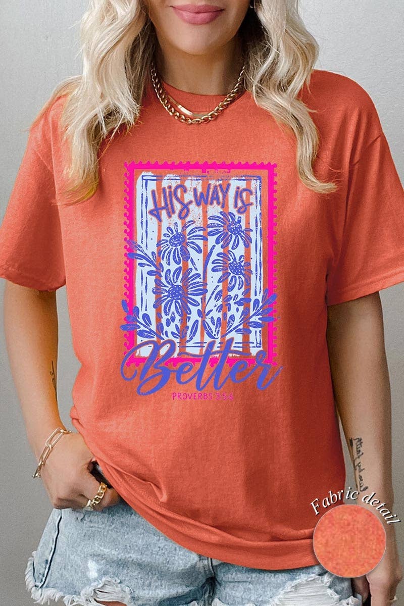 COLORBEAR - His Way Is Better Graphic Heavy Cotton Tee