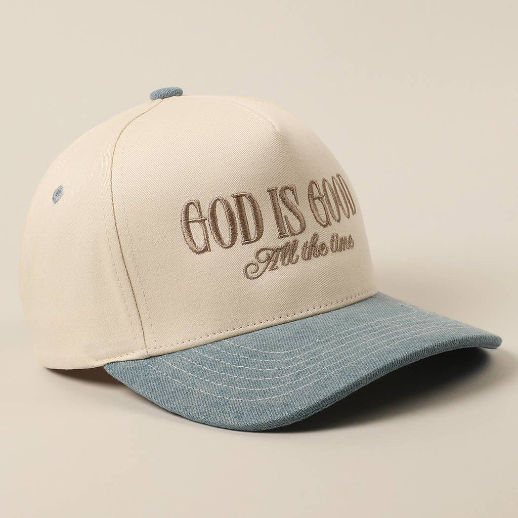 Fashion City - God Is Good All The Time Embroidery Trucker Hat