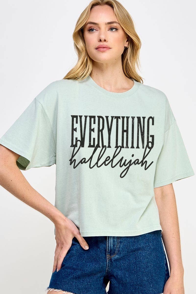 Everything Hallelujah Graphic Relaxed Crop Top
