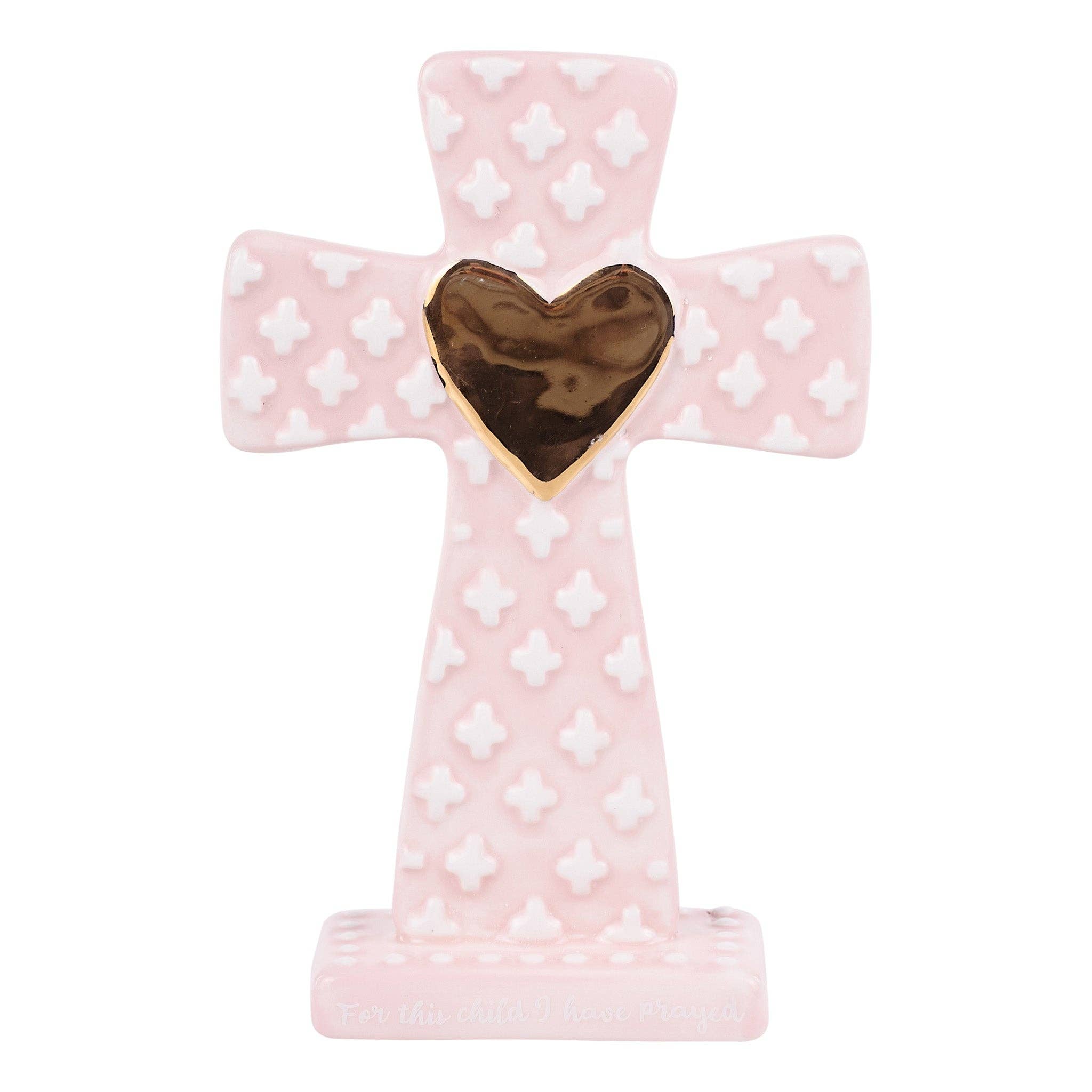 Glory Haus - For This Child I Have Prayed Pink Standing Cross