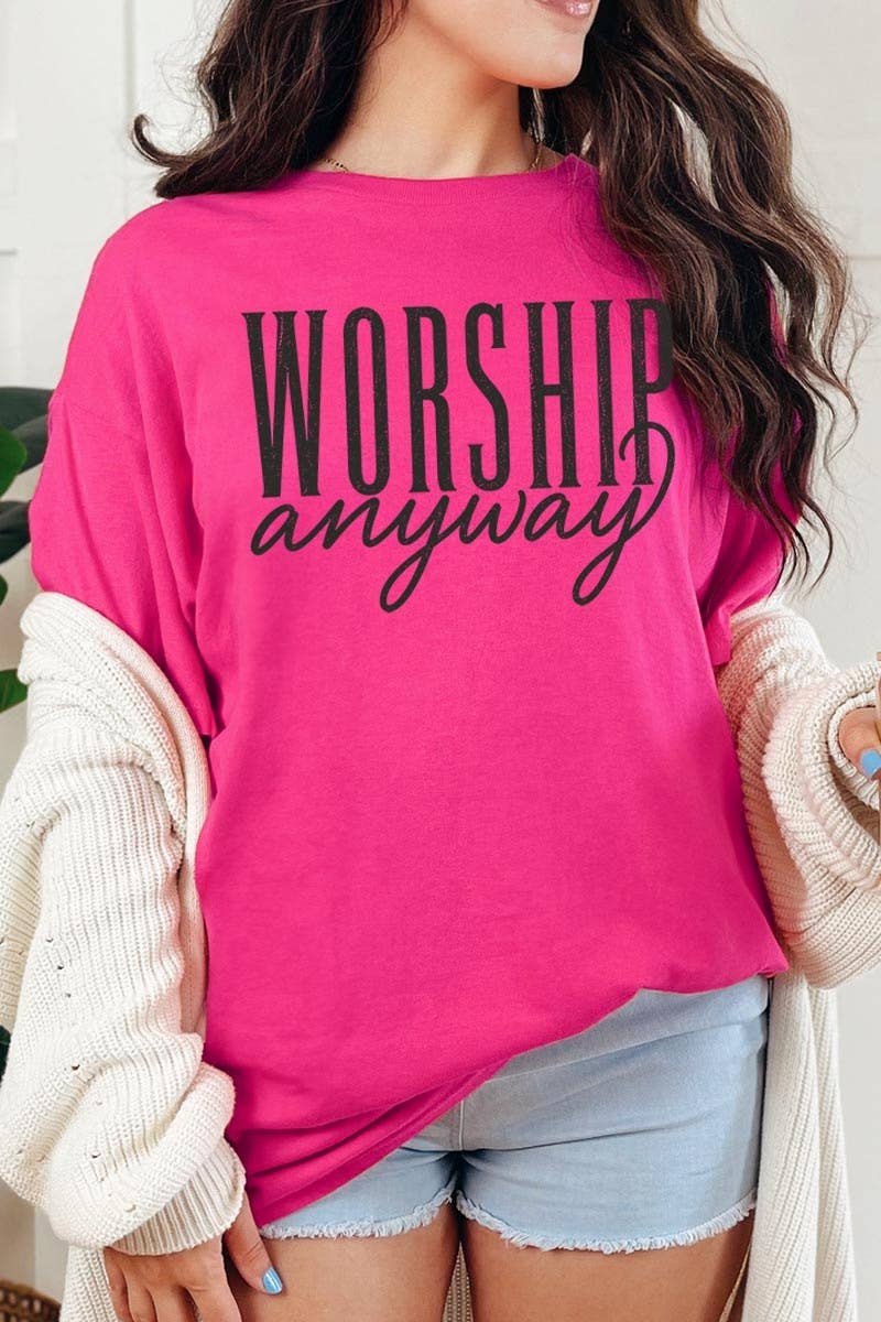 COLORBEAR - Worship Anyway Graphic Plus Heavy Cotton Tee