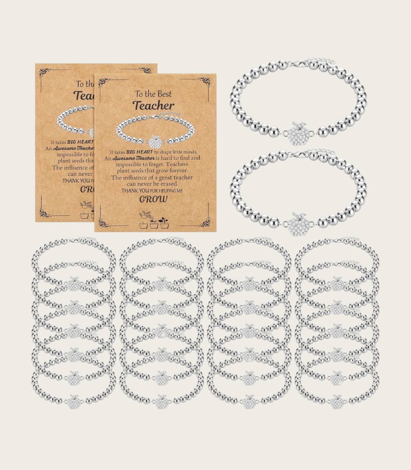 Ella Blue - Teacher theme beaded bracelet sets