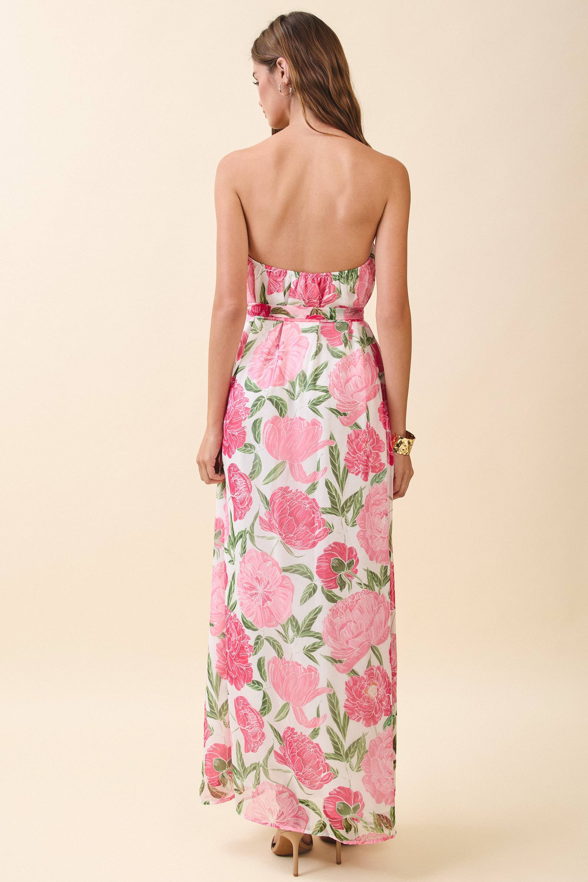 Floral Maxi Dress with Convertible Scarf