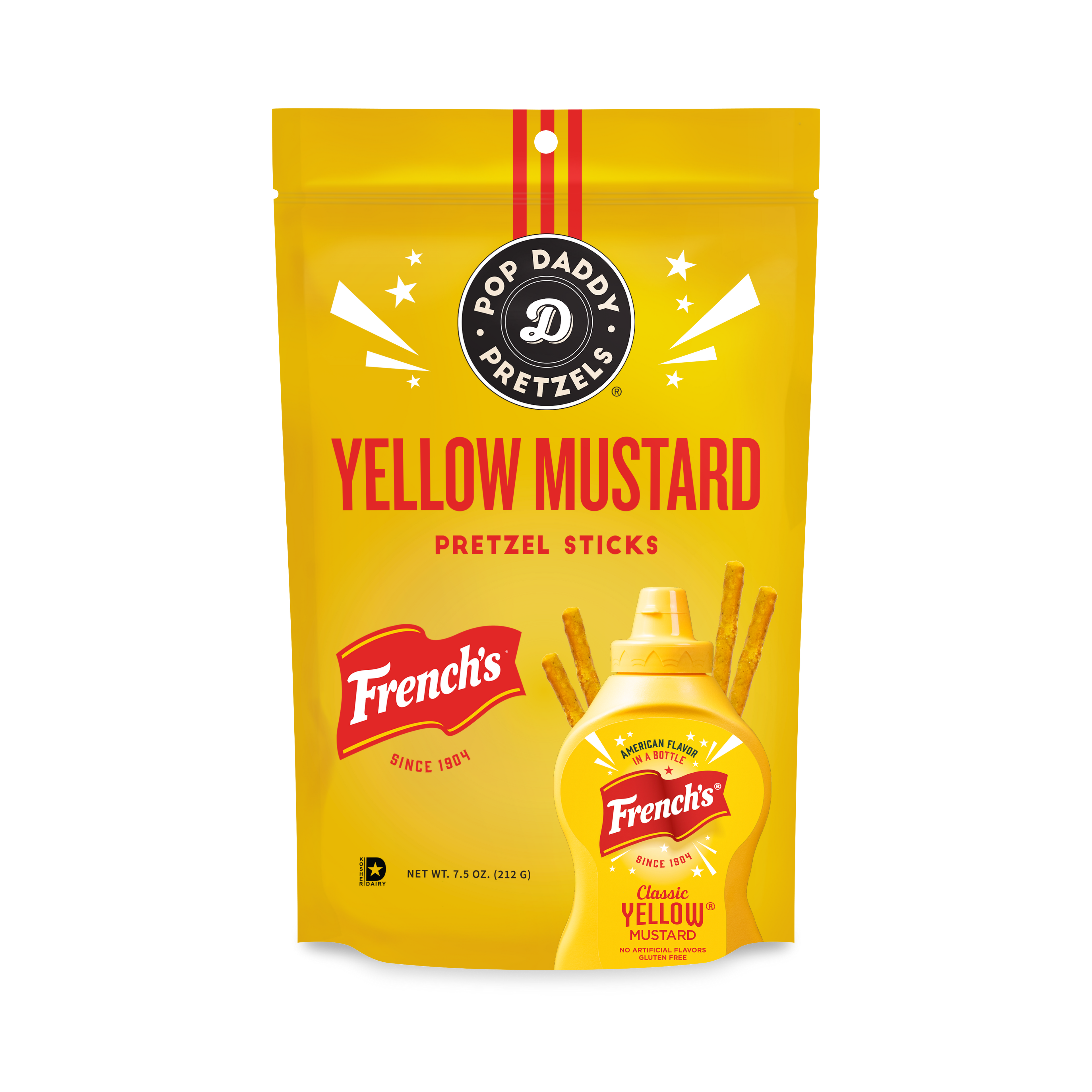 Pop Daddy Snacks - Seasoned Pretzels - 7.5oz - French's Mustard