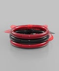 Black and burgundy tube bracelets. Set of 3.