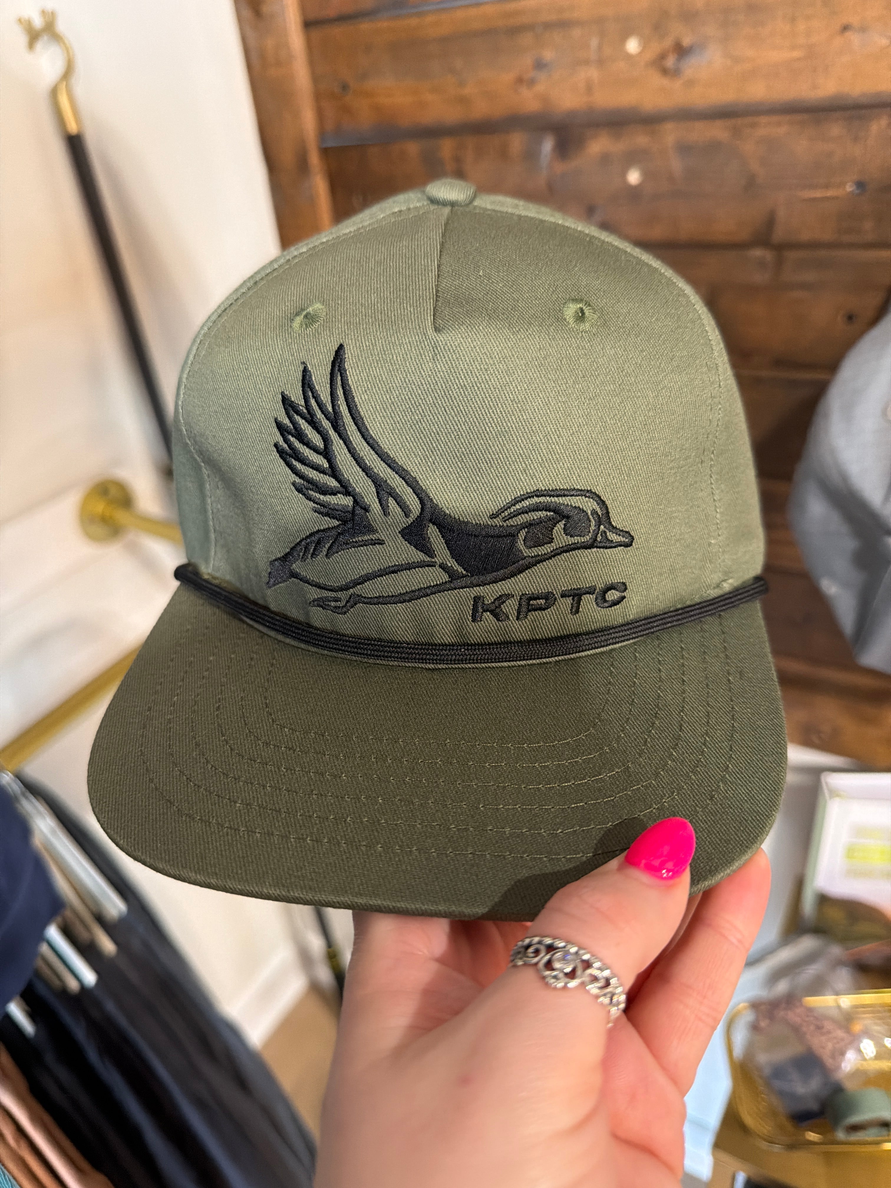 Wood Duck Logo - Rope Hat - Olive