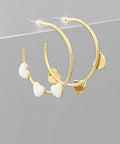 Three Heart Hoop Earrings