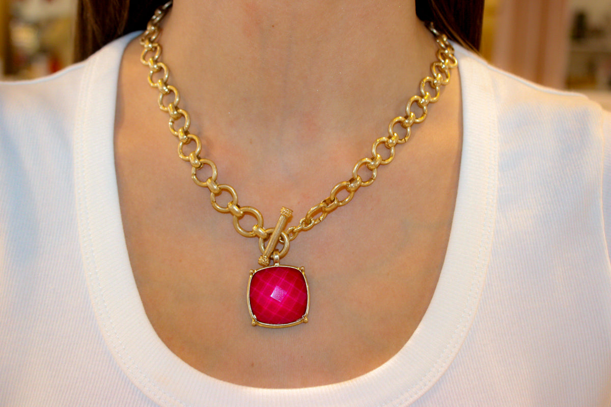 Square Stoned Necklace