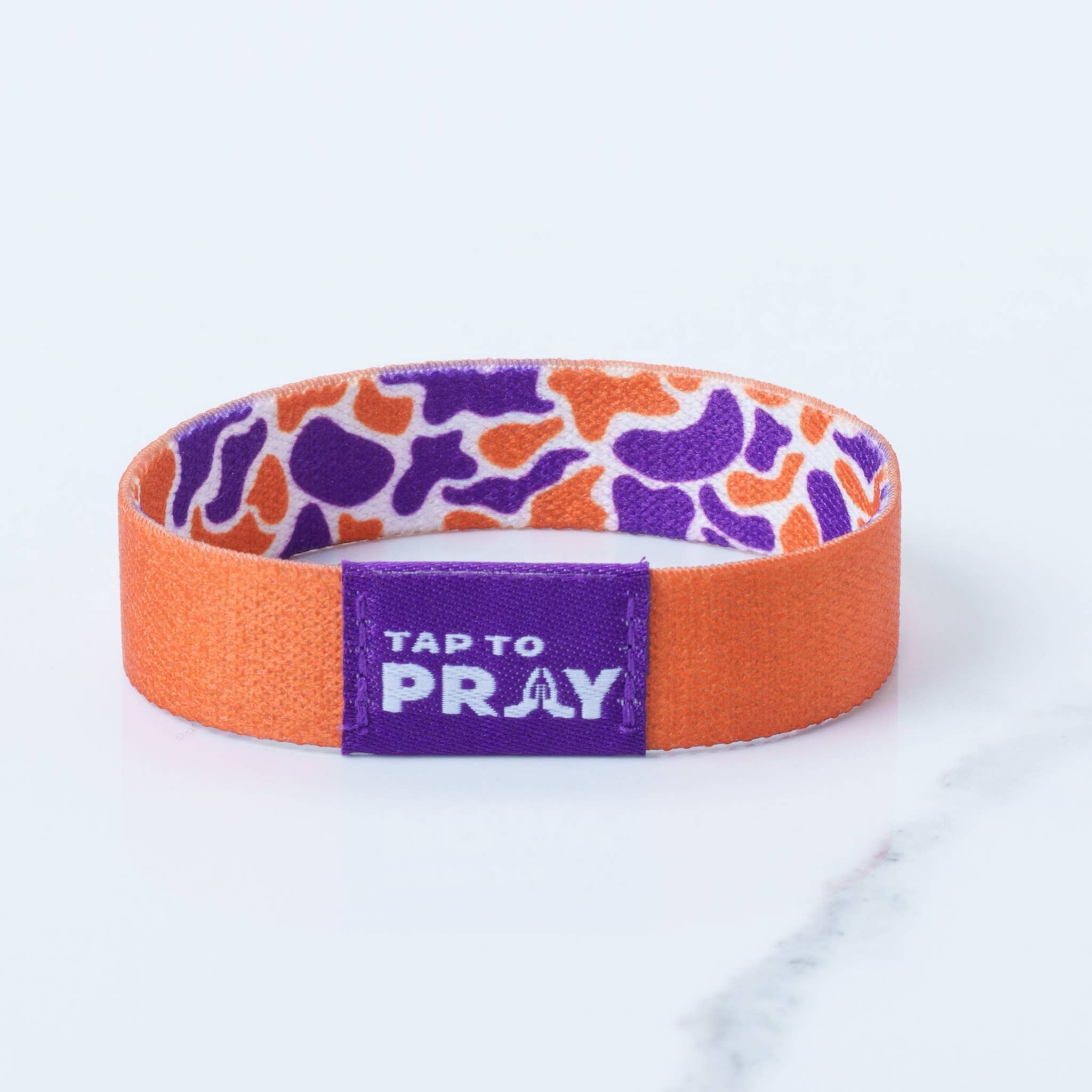 Versible - Tap To Pray™ Wristbands - Team Camo - Orange & Purple
