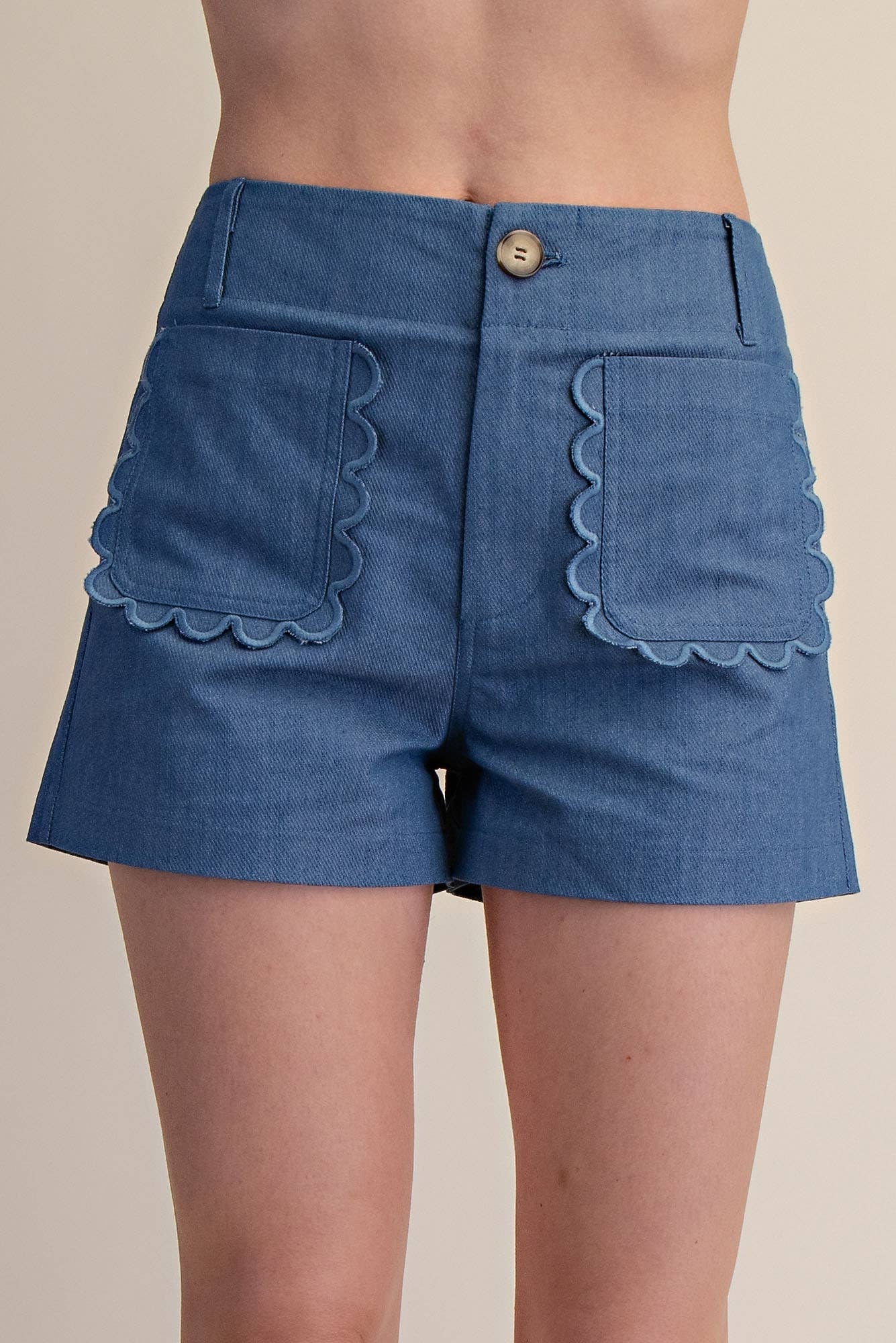 Glam - Scallop Detail Pocket Colette Shorts