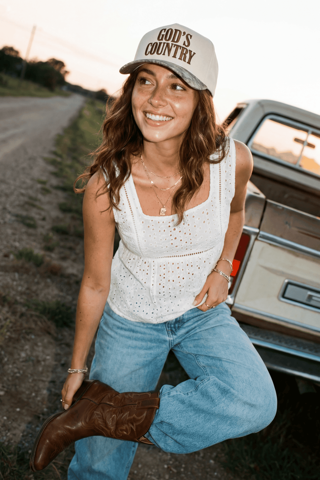 MiMi Wholesale - TCM0162 God's Country All Over Trucker Hat