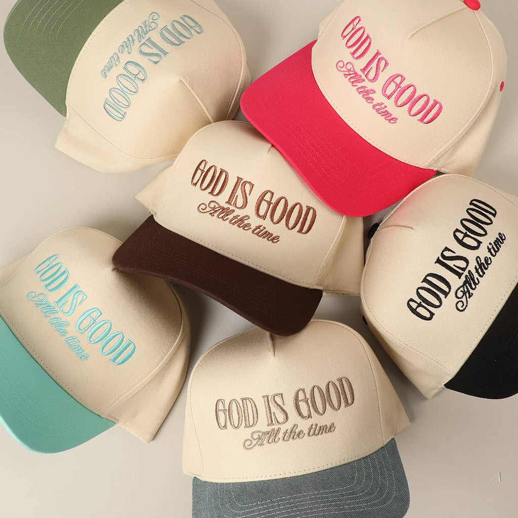 Fashion City - God Is Good All The Time Embroidery Trucker Hat