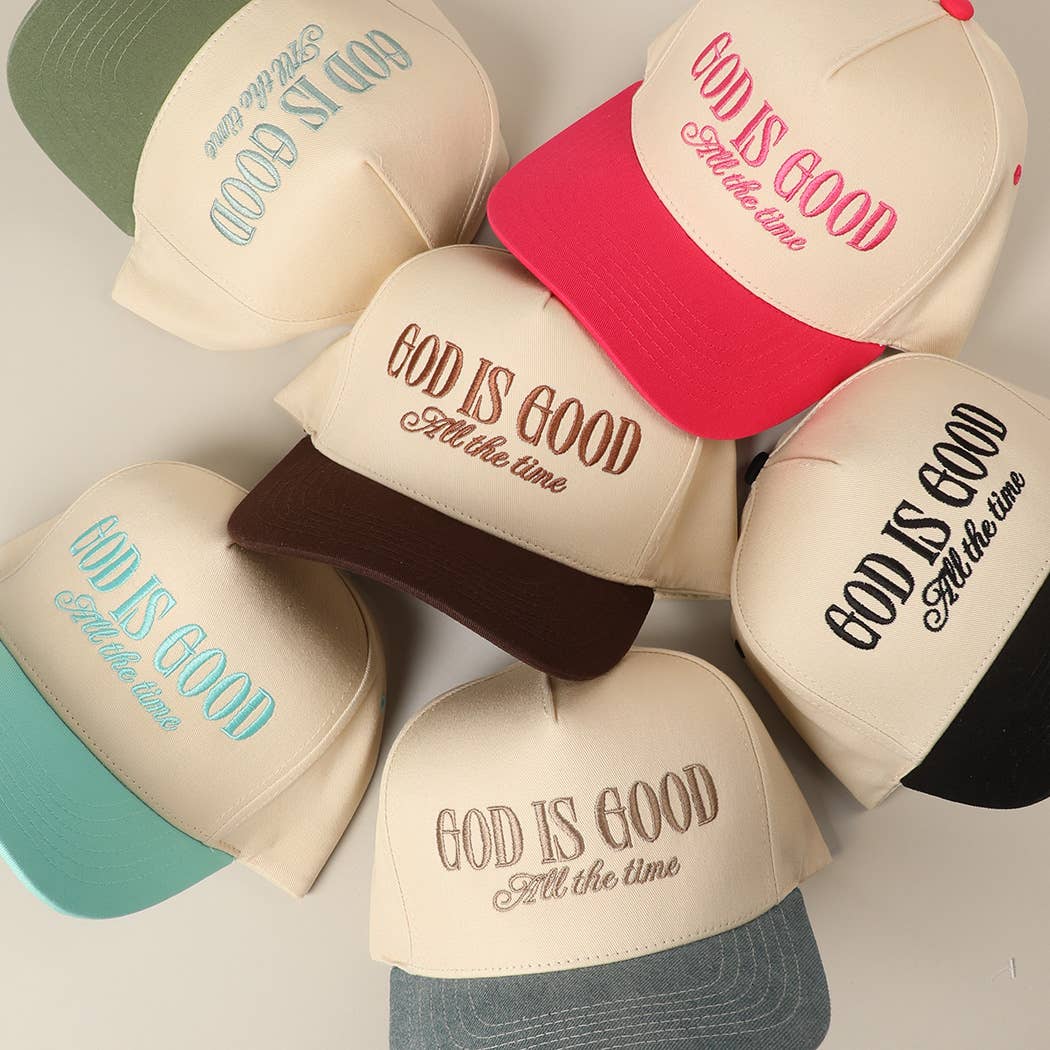 Fashion City - God Is Good All The Time Embroidery Trucker Hat