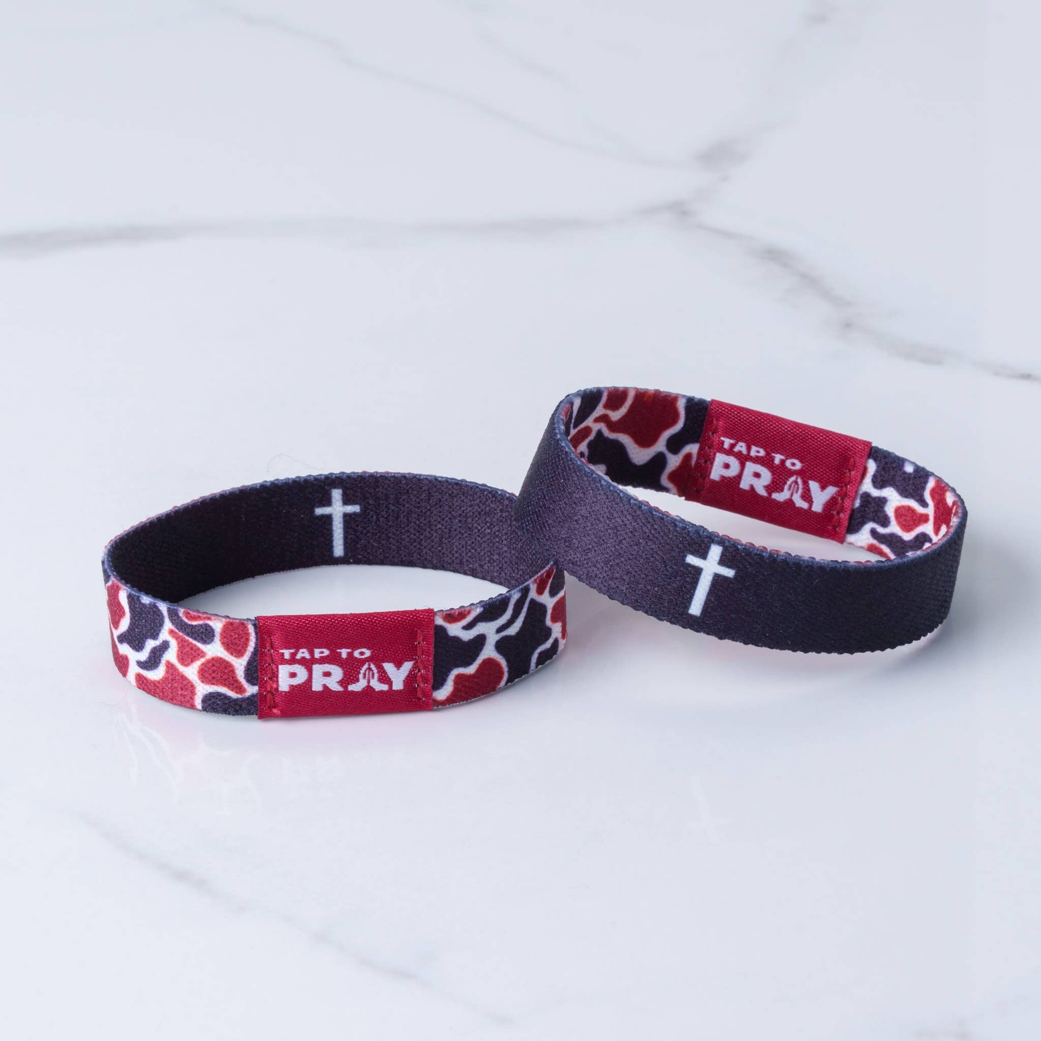 Versible - Tap To Pray™ Wristbands - Team Camo - Maroon & Black