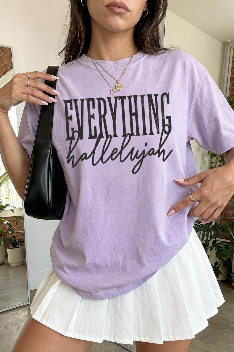 COLORBEAR - Everything Hallelujah Graphic Garment Dyed Tee