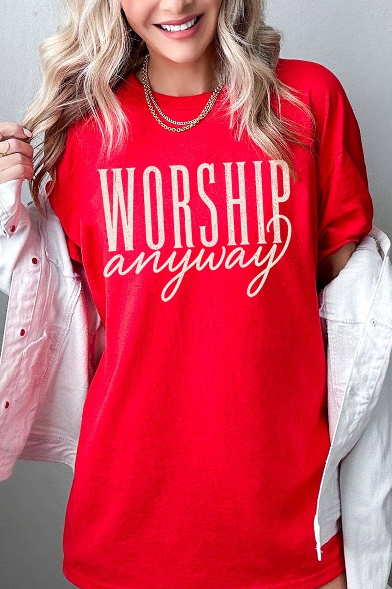 COLORBEAR - Worship Anyway Graphic Plus Heavy Cotton Tee