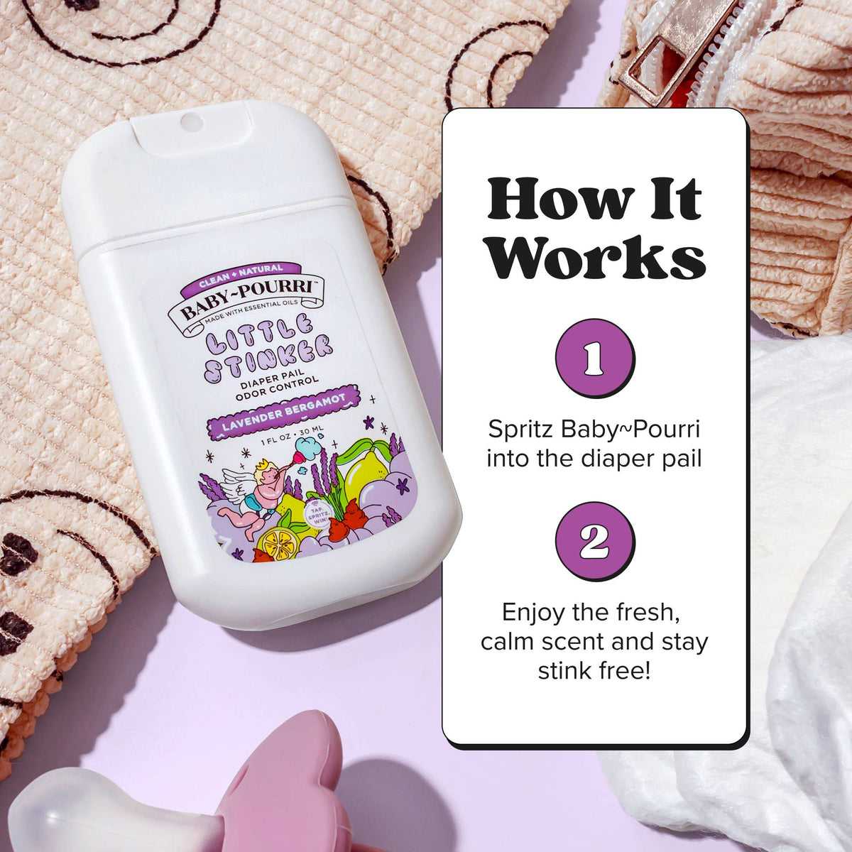 ~Pourri - Baby~Pourri Little Stinker Diaper Pail Pocket Spray in Pouch