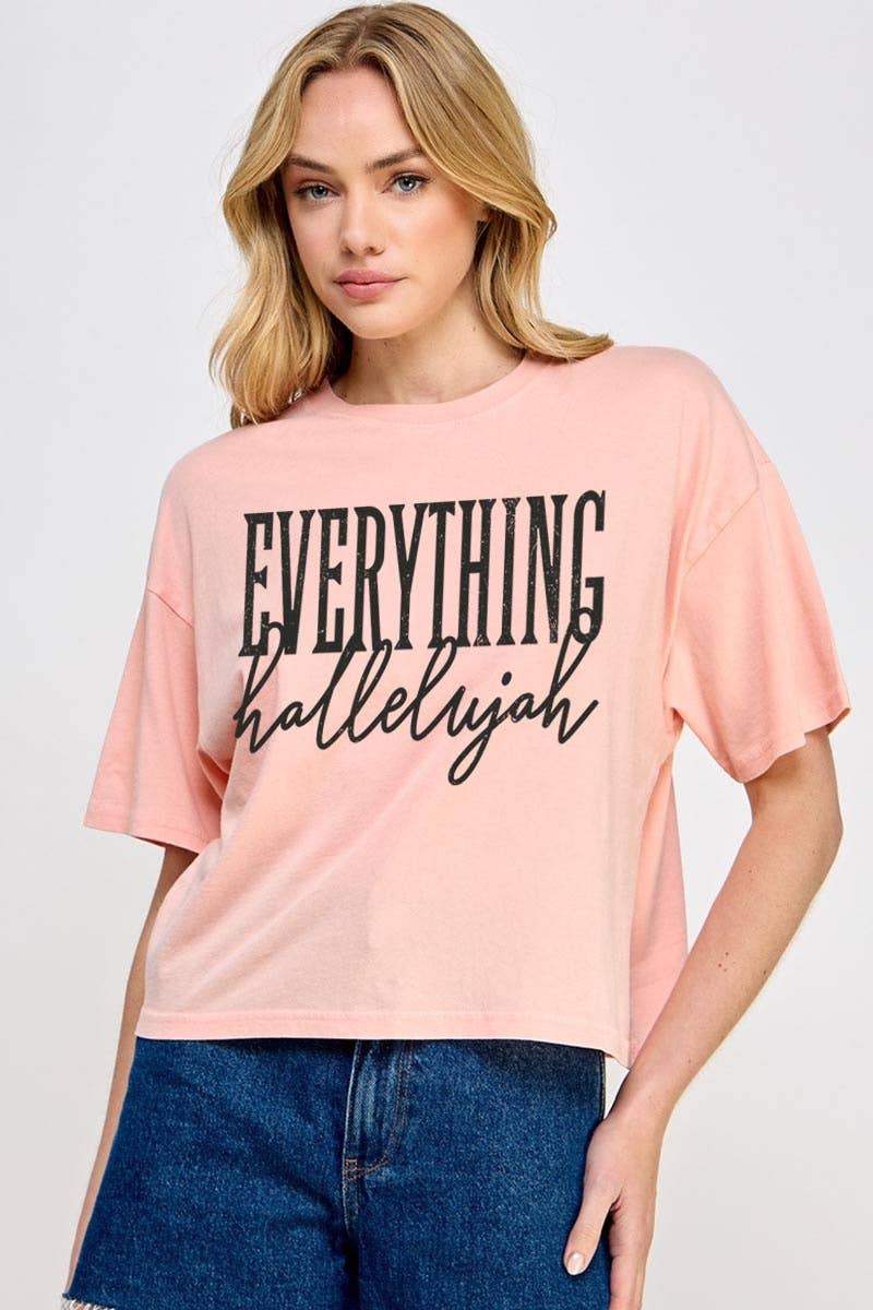 Everything Hallelujah Graphic Relaxed Crop Top