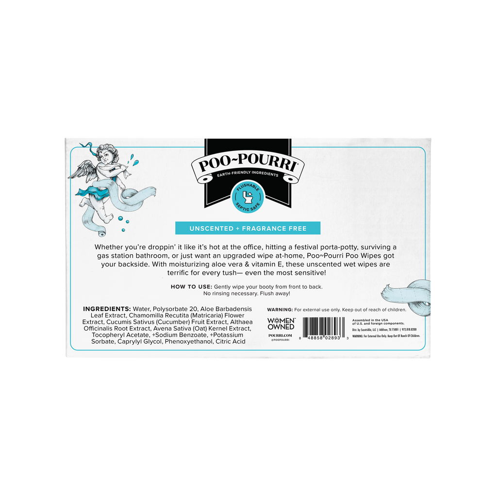 ~Pourri - Unscented Poo~Pourri Flushable Wipes 50ct, Single Packs