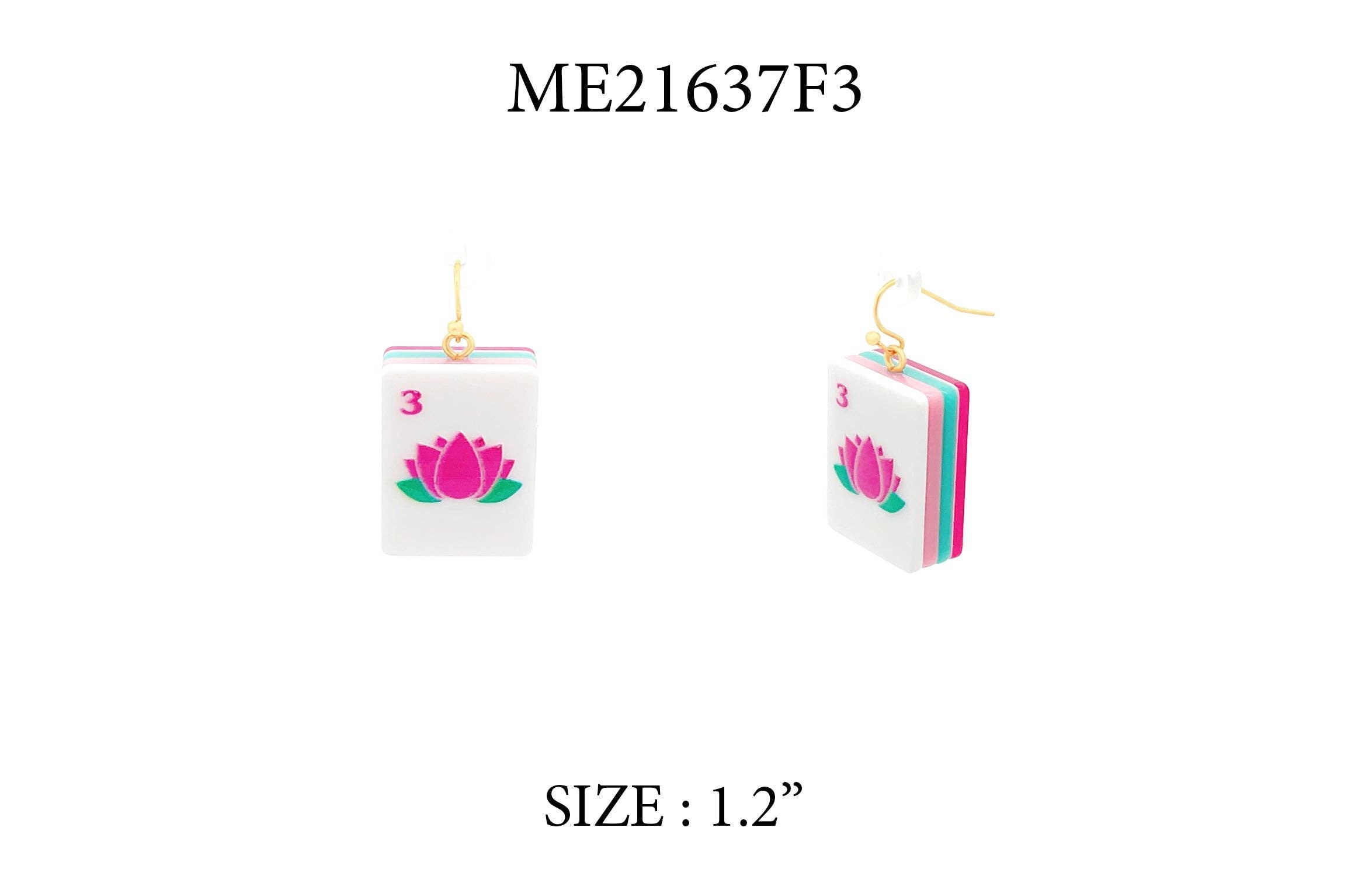 What's Hot - Mahjong Tile Acrylic 1.25" Earring