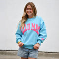 Lulu Mac Pullover Blue/Hot Pink Puff