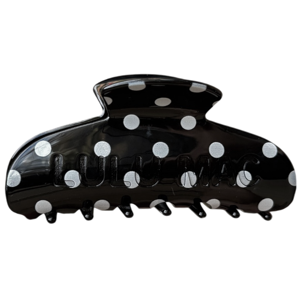 Girlie Girl Originals - LULU MAC HAIR CLIPS Black/White Dot
