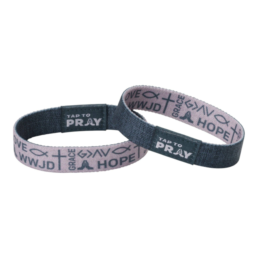 Versible - Tap To Pray® Wristband – Symbols of Faith - Taupe