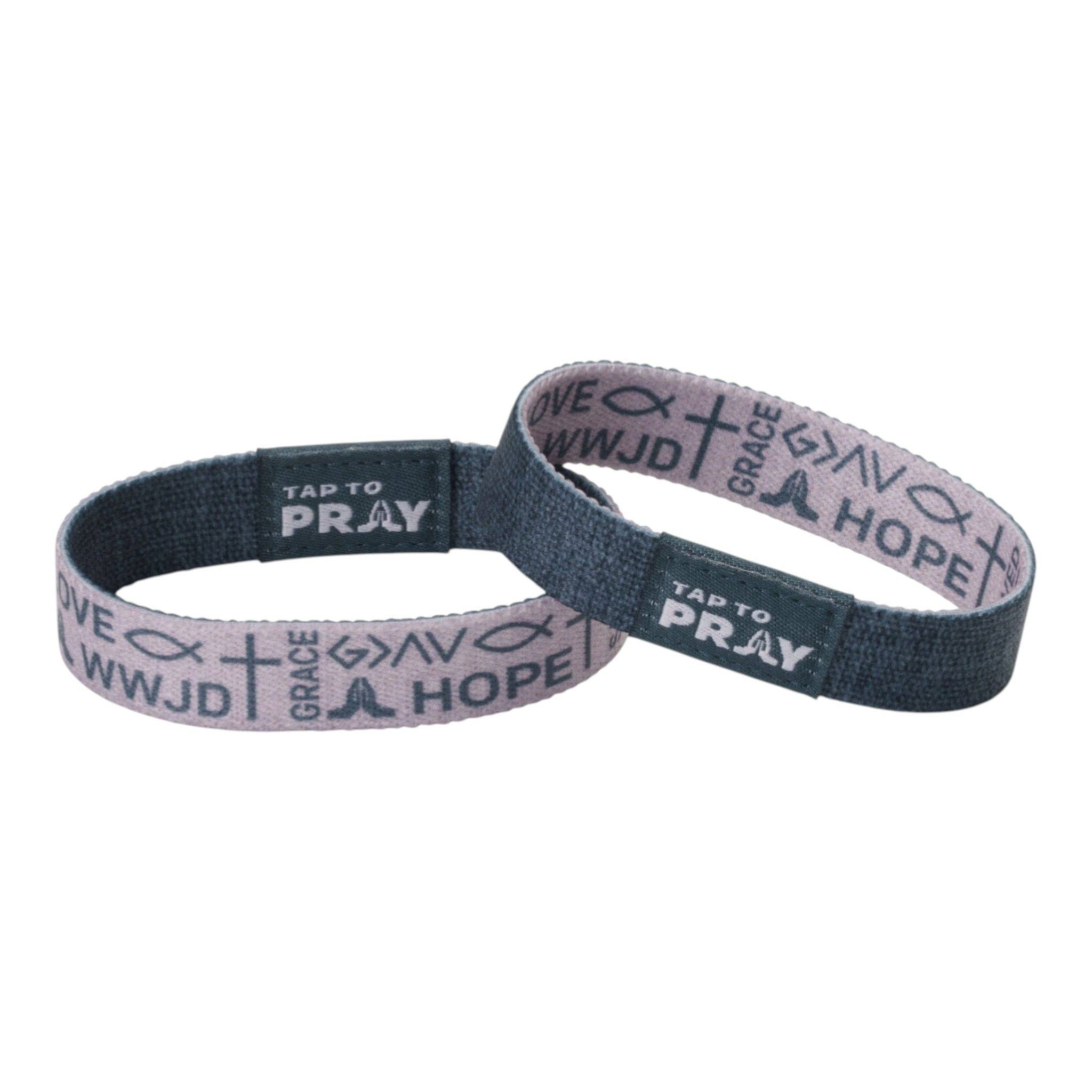 Versible - Tap To Pray® Wristband – Symbols of Faith - Taupe