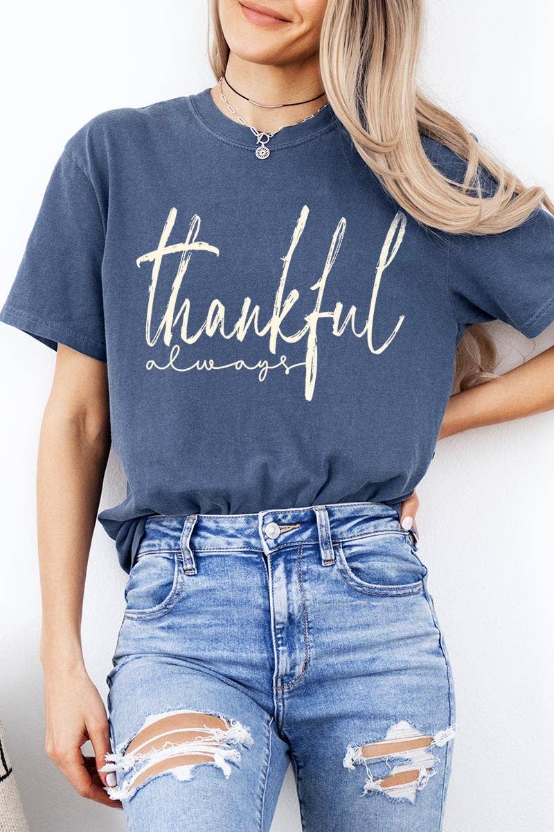 COLORBEAR - Thankful Graphic Garment Dyed Tee