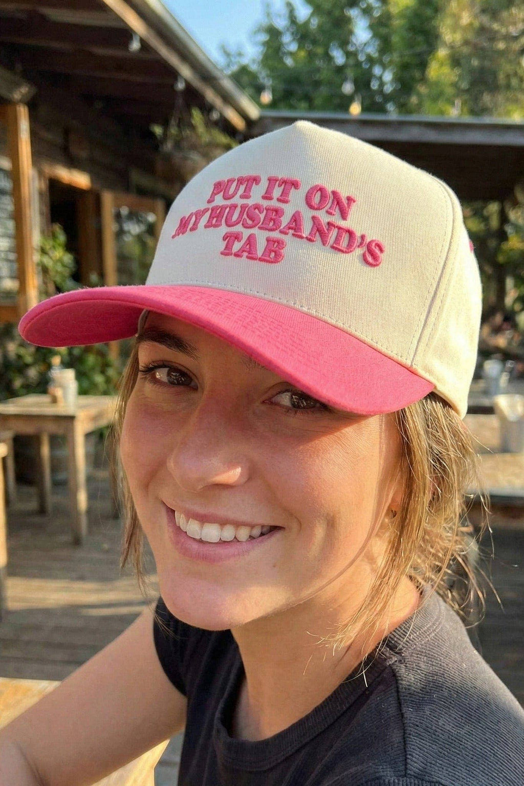 MiMi Wholesale - TCM0050 Puff Embroidered Put It On My Husband's Tab Trucker Hat