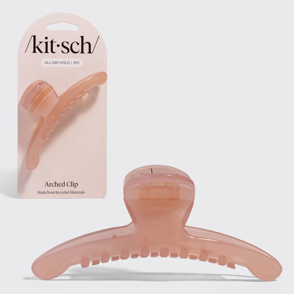KITSCH - Recycled Plastic Large Arched Clip - Soft Pink