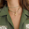 HART - Star Compass Charm with Gold Lurex Necklace Cord