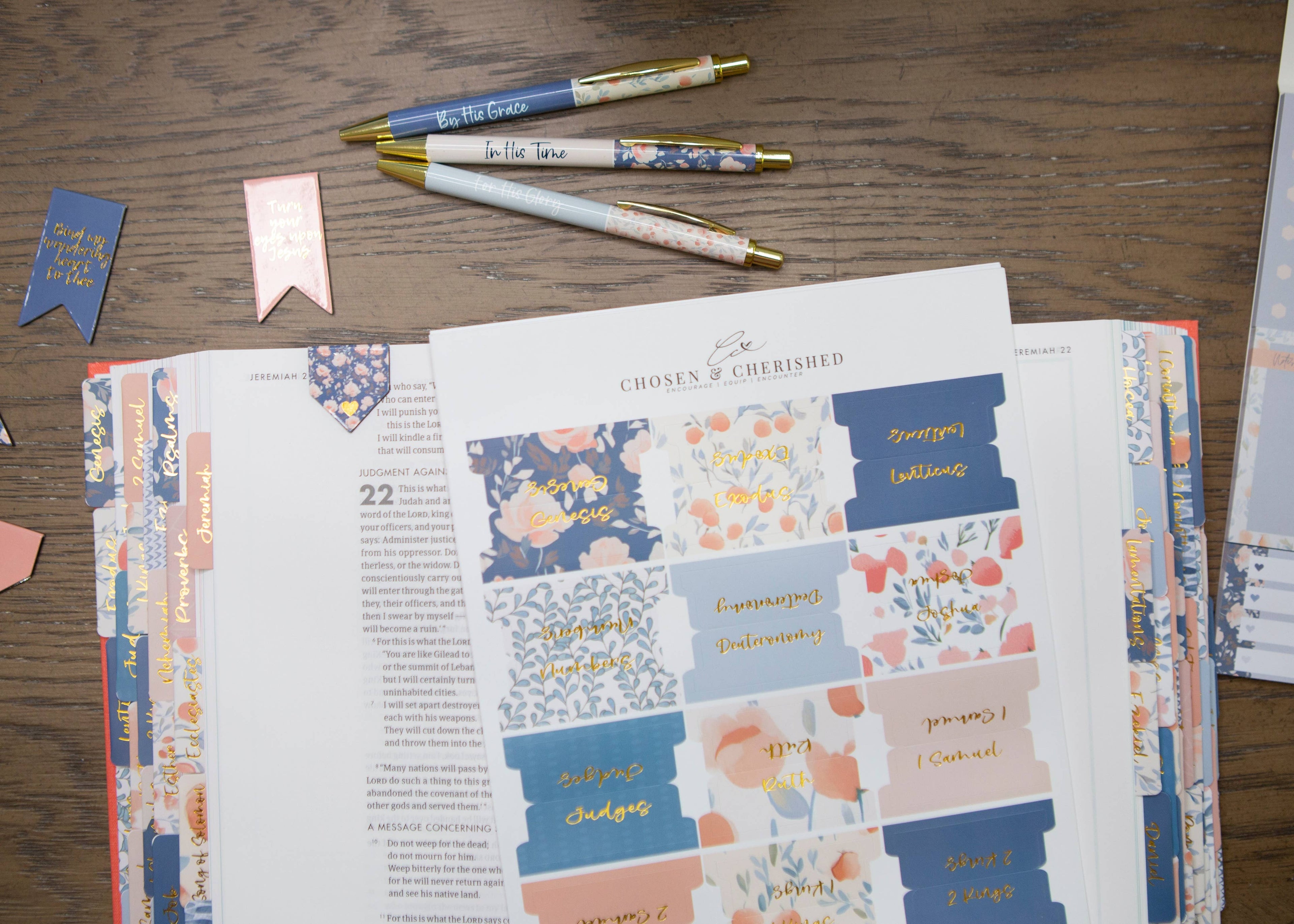 Chosen & Cherished - Tabs For Your Bible | Pretty Bible Book Tabs