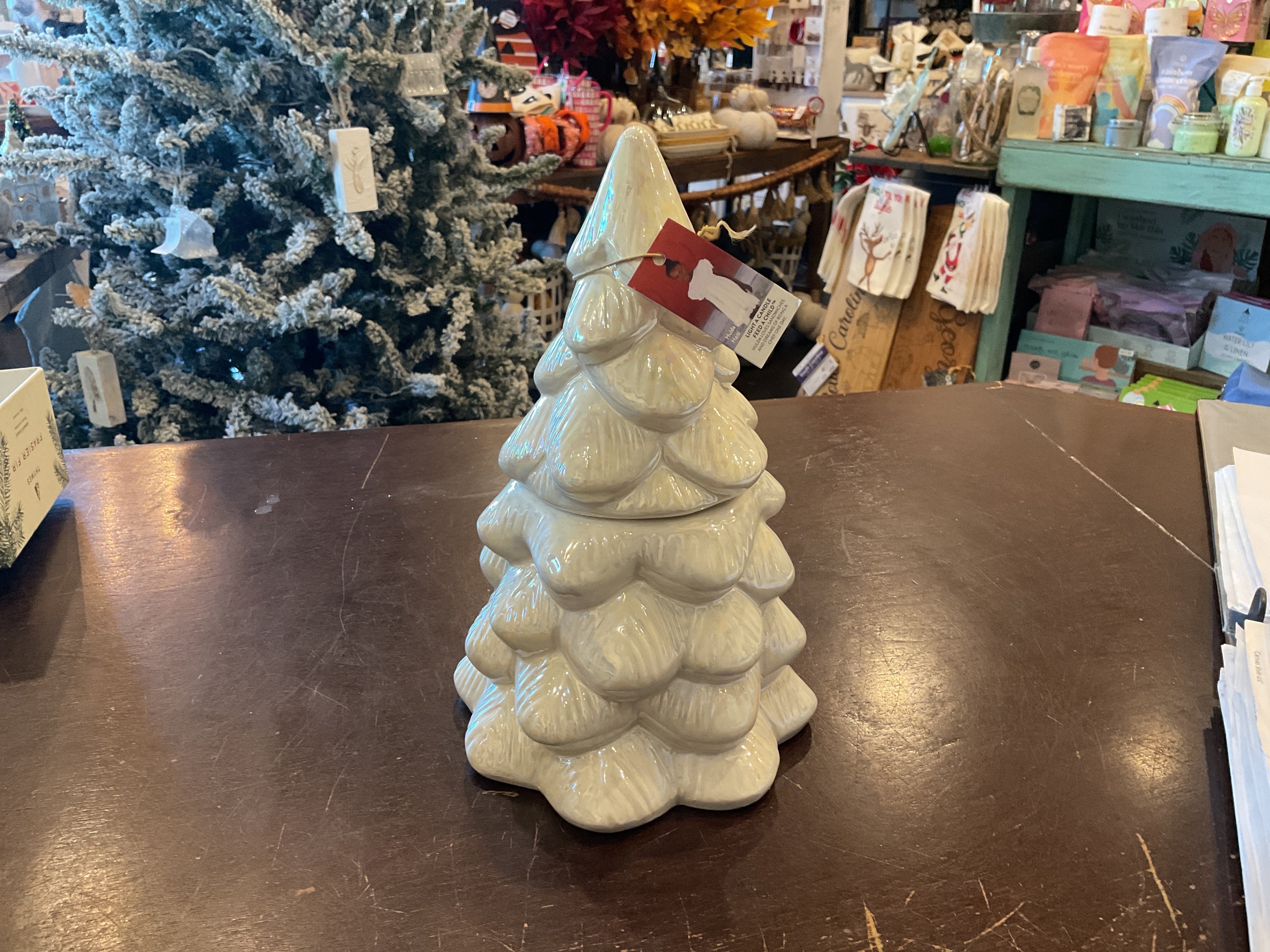 Sweet Grace White Christmas Tree Candle