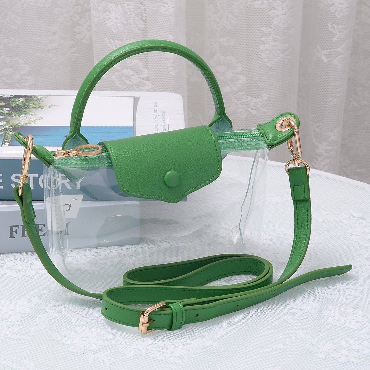 MiMi Wholesale - CB781 Gladys Clear Gameday Mini Crossbody Bag