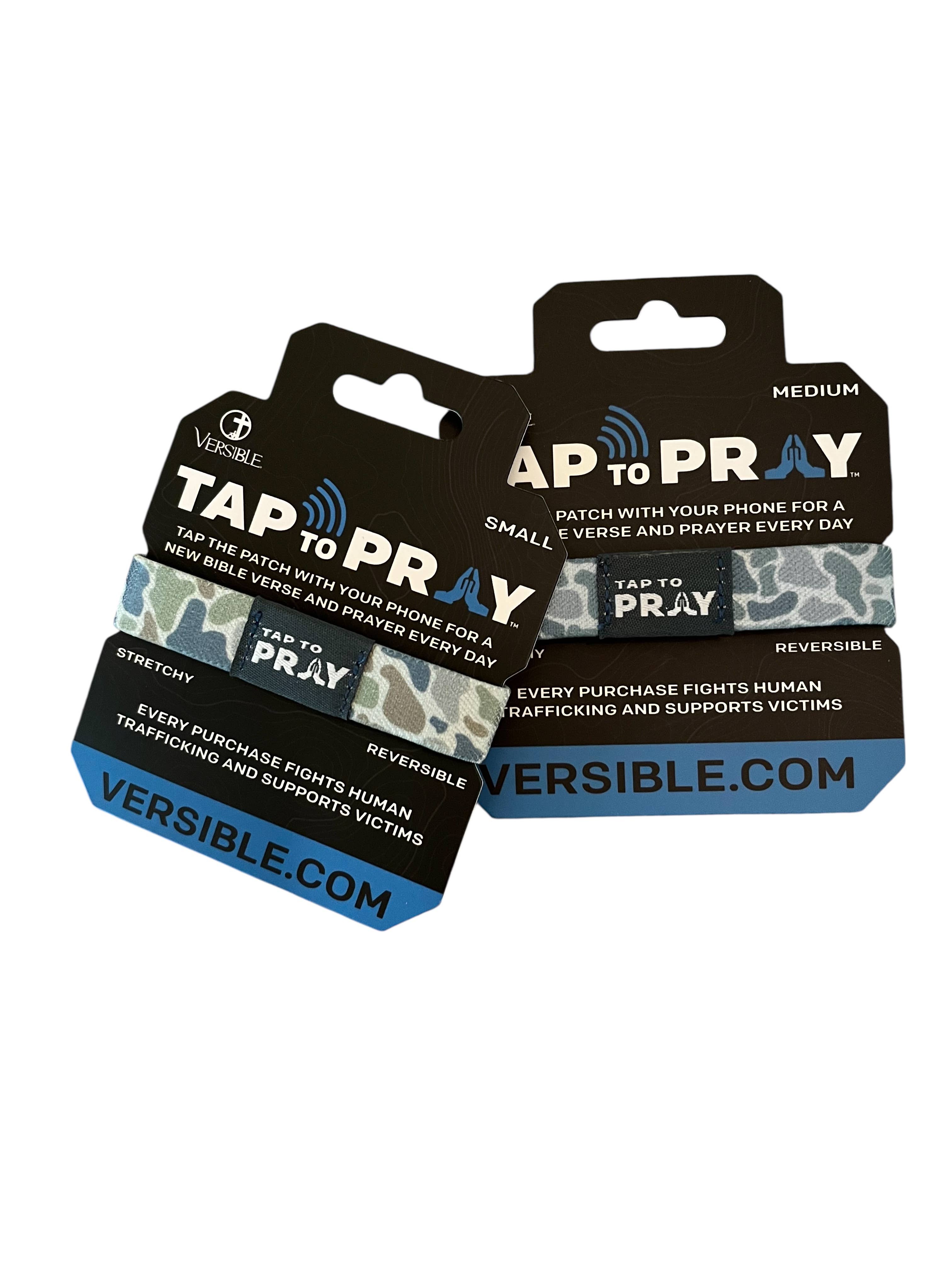 Versible - Tap To Pray™ Wristbands - River Rock Camo Moss & Slate