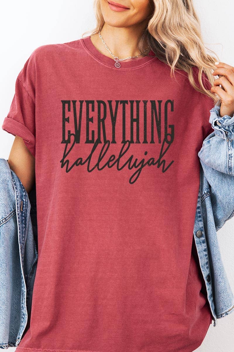 COLORBEAR - Everything Hallelujah Graphic Garment Dyed Tee
