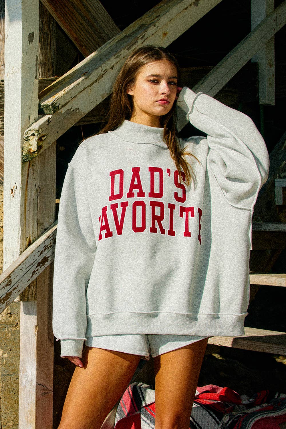 BUCKETLIST INC - IT2594-FAVORITE | Reversible Mock-Neck Sweatshirt