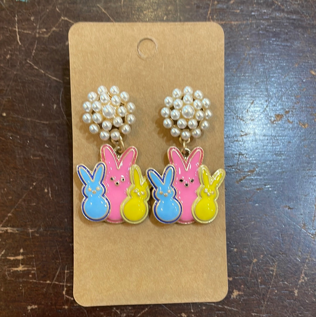 Easter Pearl Cluster Earrings