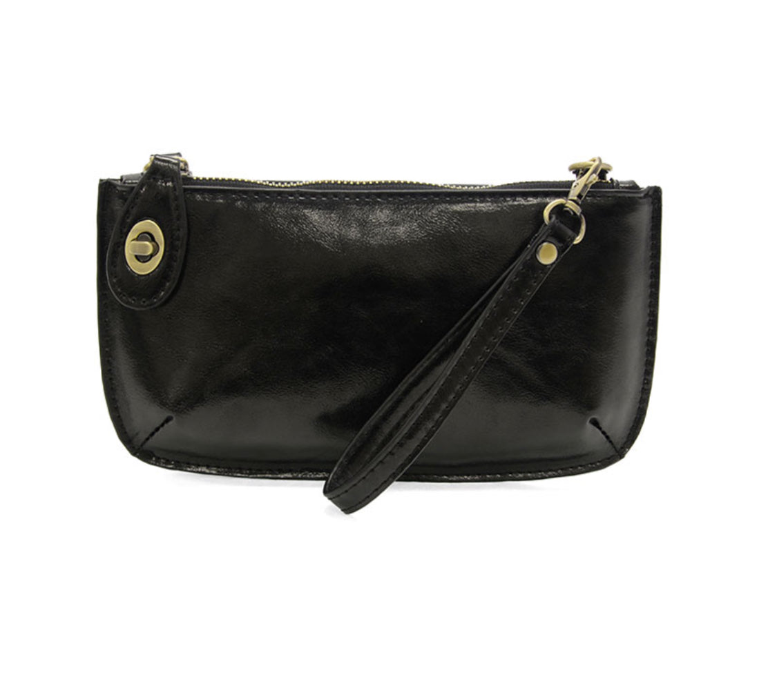 Joy Susan Liquid Metal Mini Crossbody Wristlet Clutch