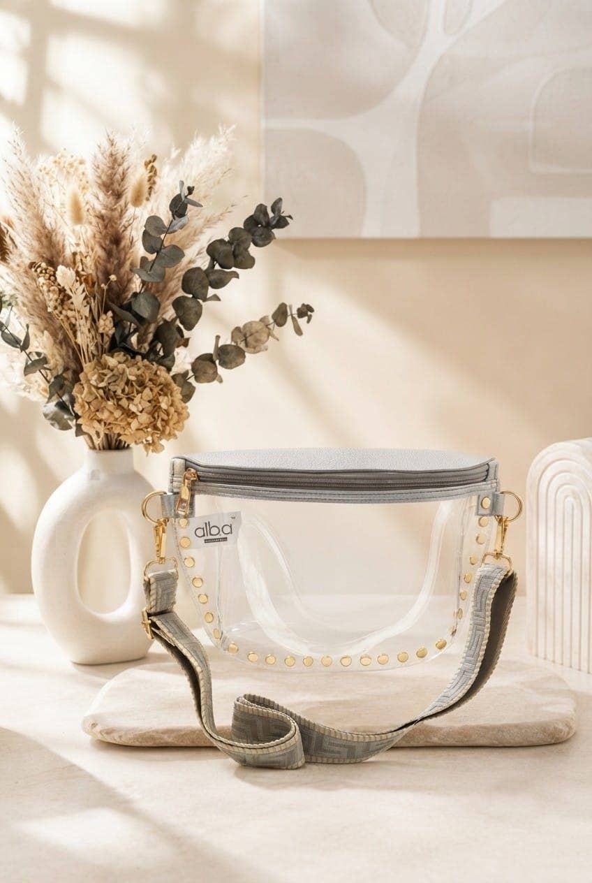 MiMi Wholesale - CB701 Lorna Clear Gameday Studded Crossbody Bag