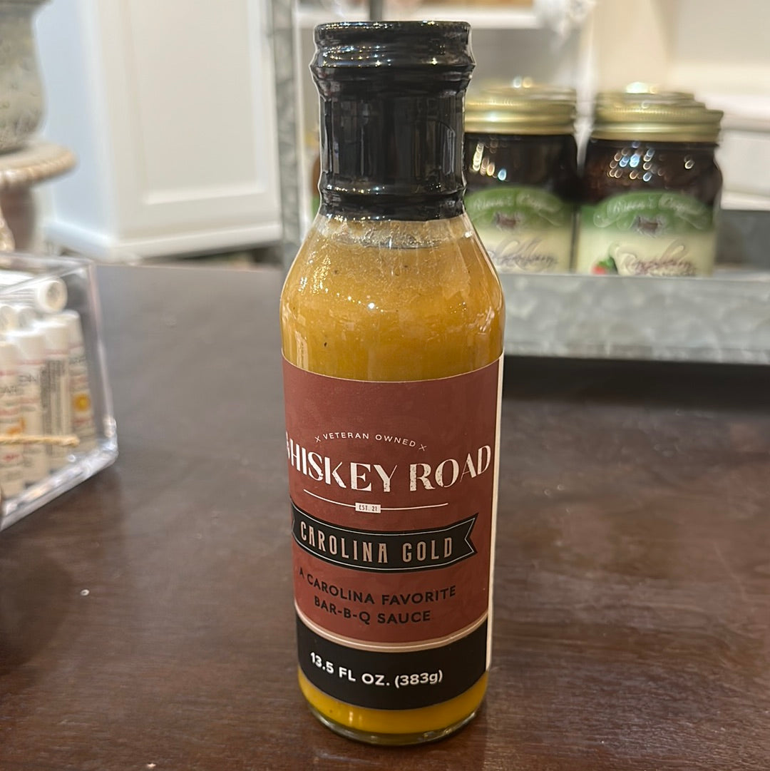 Carolina Gold Whiskey Road BBQ sauce.