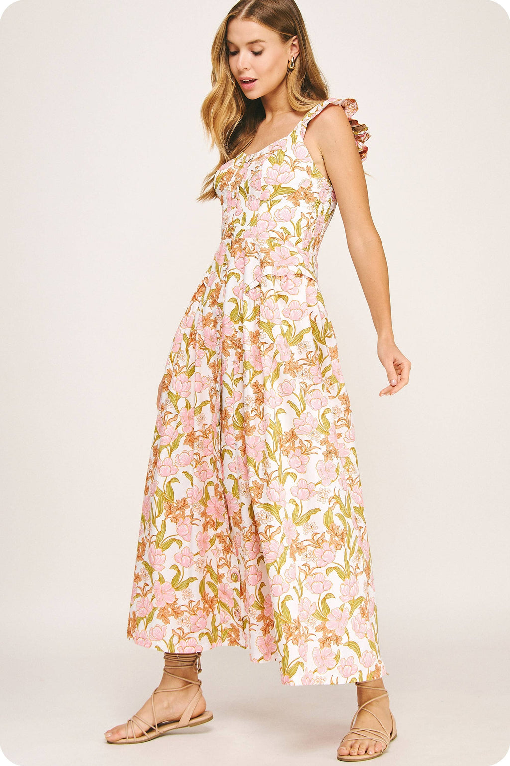Strut & Bolt - Floral Fit and Flare Maxi Dress
