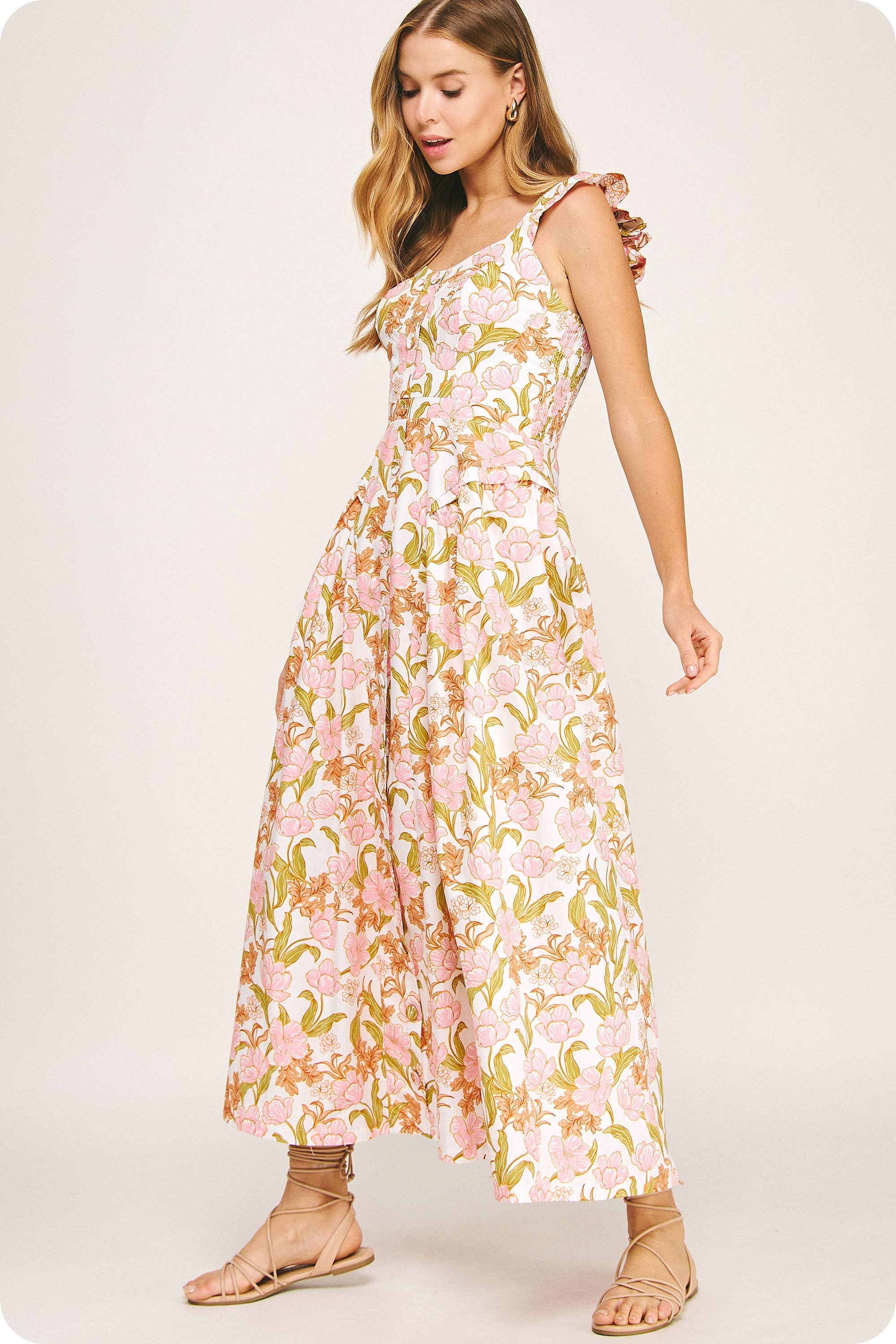 Strut & Bolt - Floral Fit and Flare Maxi Dress