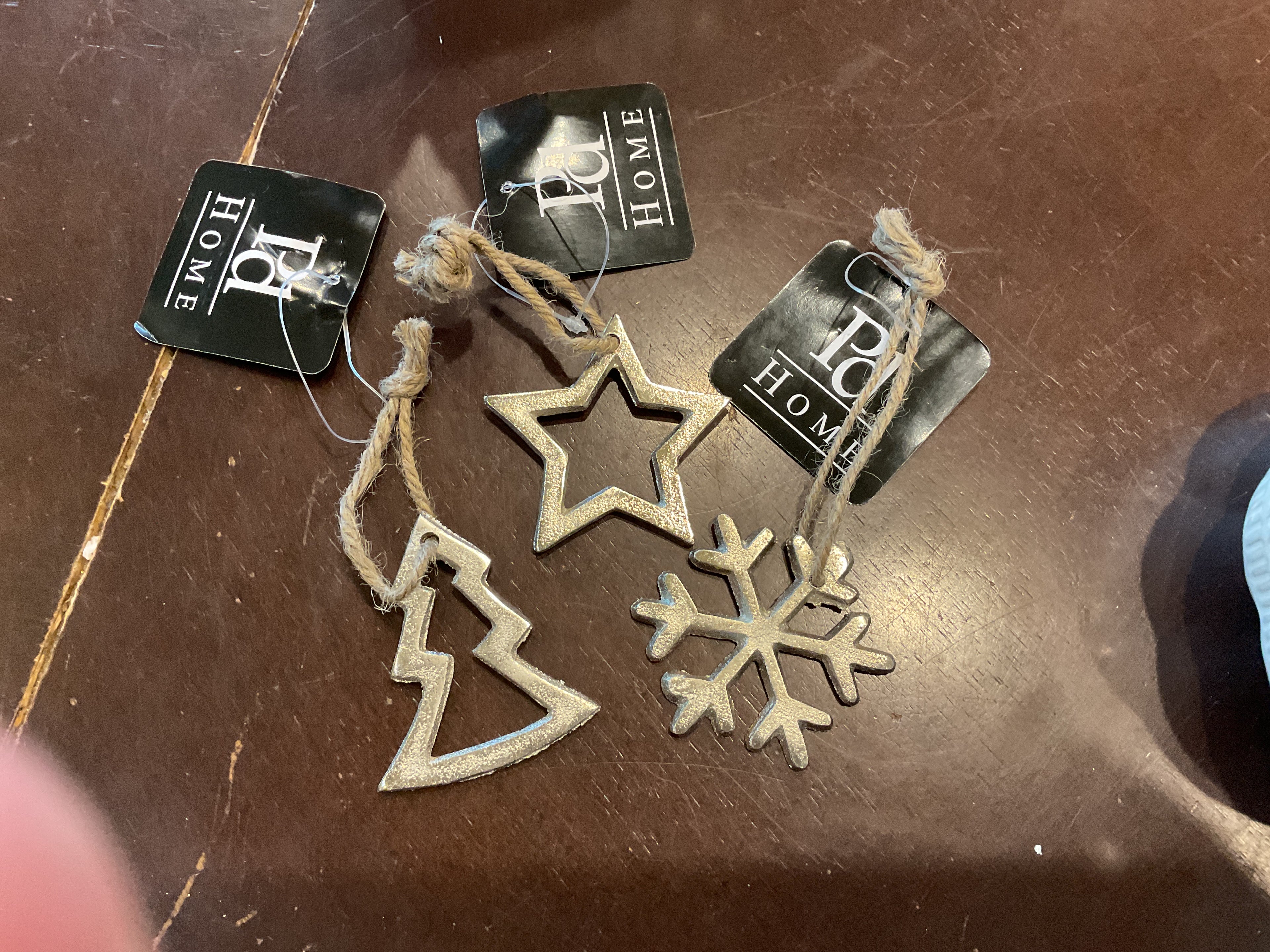 Gold/Silver Tree/Star/Snowflake Ornament