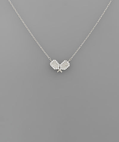 Pave Pickleball Pendant Necklace