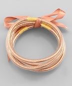 Rose gold jelly tube bangle bracelet set.