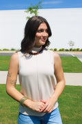 Mock Neck Sleeveless Top