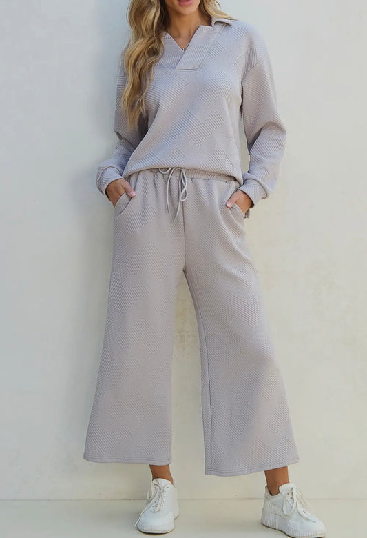 Textured Pant Set