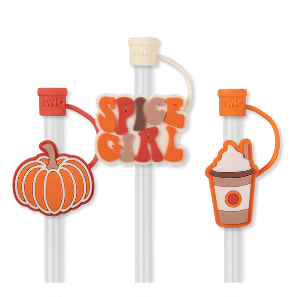 Pumpkin Spice Girl Straw Topper Set - Swig